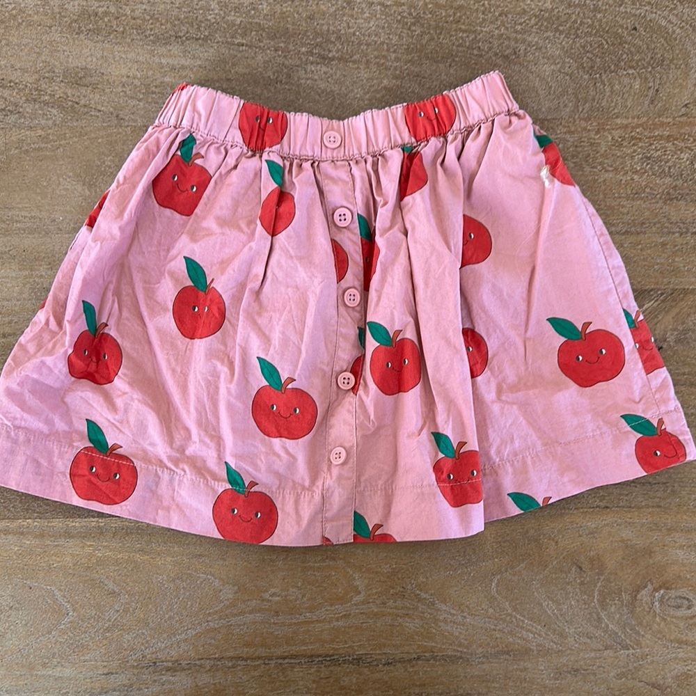 Mini Boden Pink Apple Print Kids Skirt
